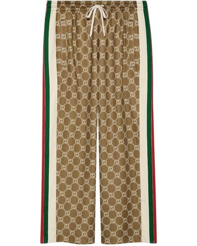Gucci Interlocking G Web Stripe Sweatpants - Metallic