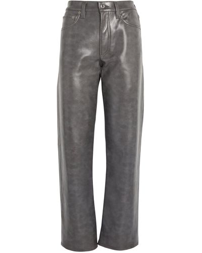 Agolde Sloane Straight Trousers - Grey