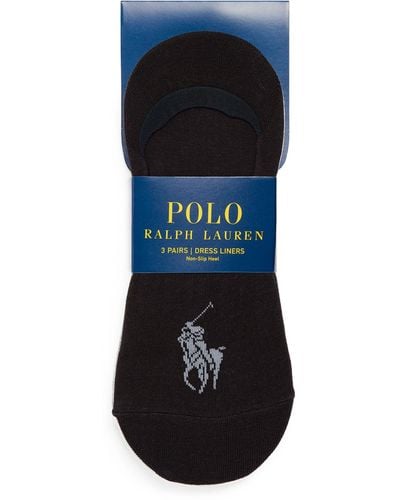 Polo Ralph Lauren Dress Liner Socks (pack Of 3) - Blue