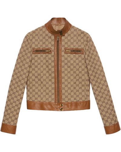 Gucci Canvas Gg Supreme Jacket - Brown