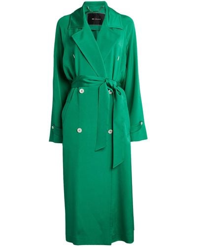 Kiton Silk-blend Belted Coat - Green