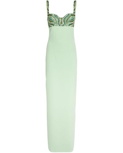 Safiyaa Beaded Sophie Gown - Green