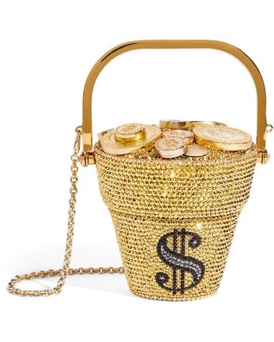 Judith Leiber Crystal Embellished Khloé's Pot Of Gold Clutch Bag - Metallic