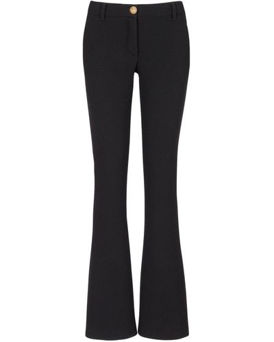 Balmain Virgin Wool Bootcut Trousers - Black