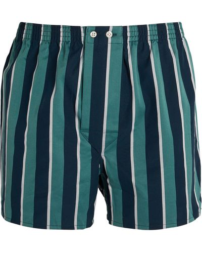 Derek Rose Cotton Striped Boxer Shorts - Green