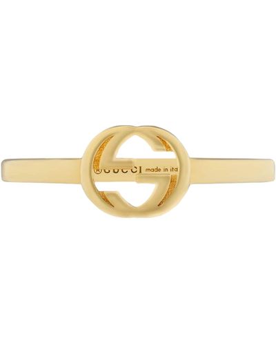 Gucci Yellow Gold Interlocking G Ring - Metallic