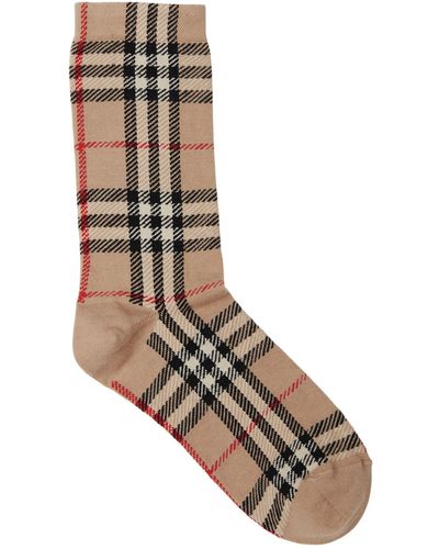 Burberry Vintage Check Intarsia Socks - Brown