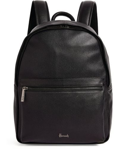 Harrods Leather Wembley Backpack - Black