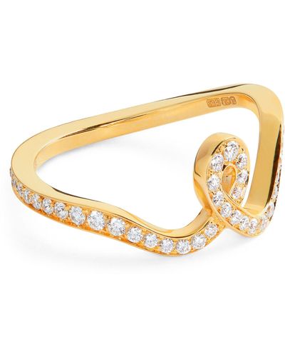 Sophie Bille Brahe Yellow Gold And Diamond Ruban De Diamant Ring - Metallic