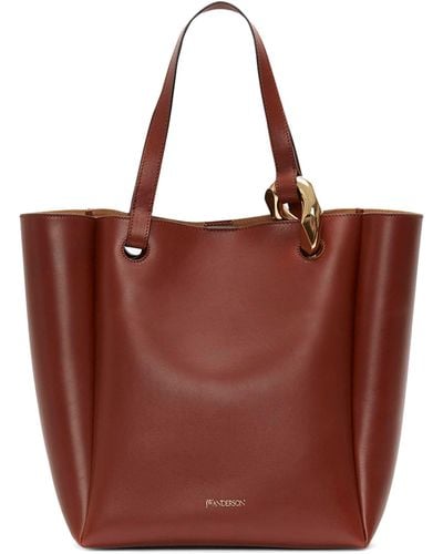 JW Anderson Leather Corner Tote Bag - Red