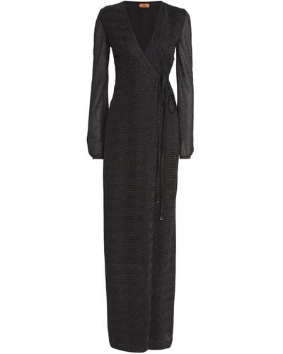 Missoni Chevron Print Wrap Dress - Black