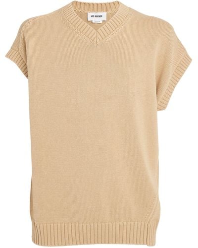 Hed Mayner Cotton Sleeveless Sweater - Natural