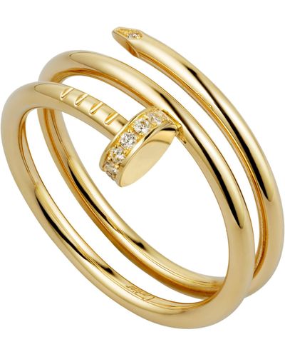 Cartier Yellow Gold And Diamond Double Juste Un Clou Ring - Metallic