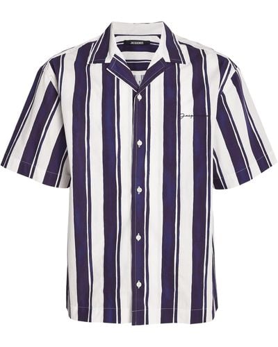 Jacquemus Cotton Striped Bowling Shirt - Blue