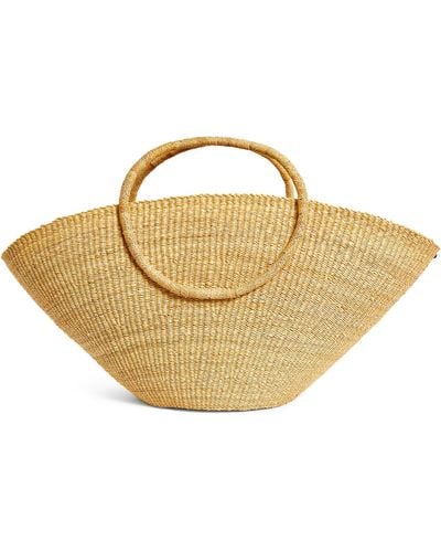 Muuñ Elephant Grass Lune Basket Bag - Natural