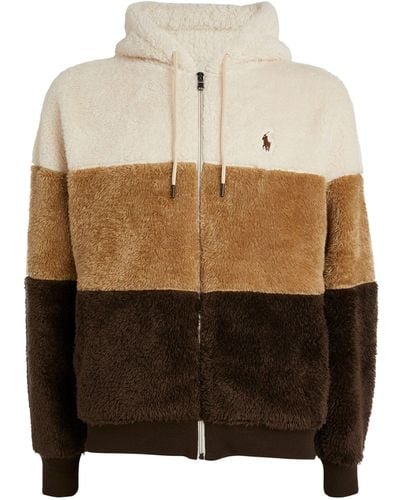 Polo Ralph Lauren Colour-block Fleece Hoodie - Brown