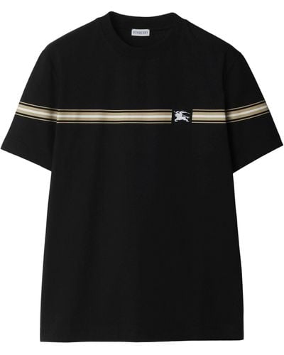 Burberry Cotton Striped T-shirt - Black