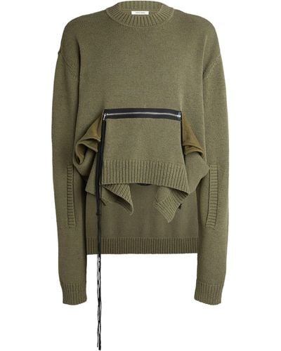Craig Green Deconstructed Zip-detail Sweater - Green