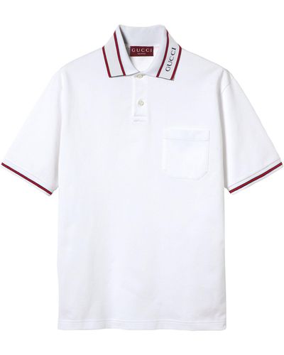 Gucci Web Stripe Polo Shirt - White
