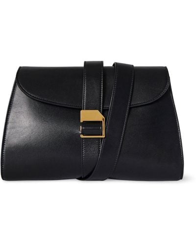 The Row Leather Isla Clutch Bag - Black