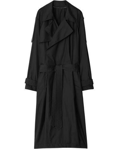 Burberry Silk Trench Coat - Black