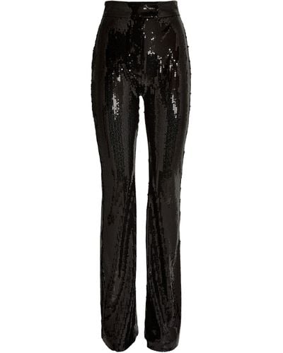 Alex Perry Sequinned Flared Pants - Black