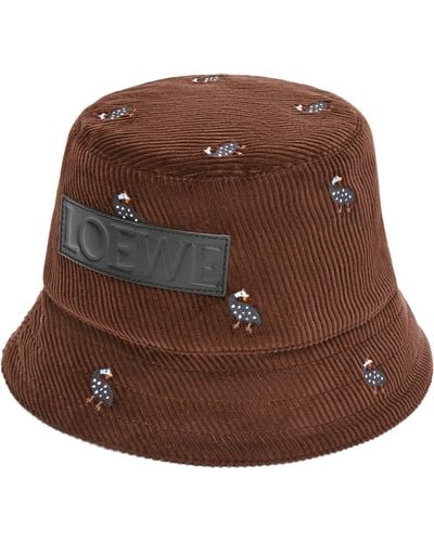 Loewe X Suna Fujita Guineafowl Bucket Hat - Brown