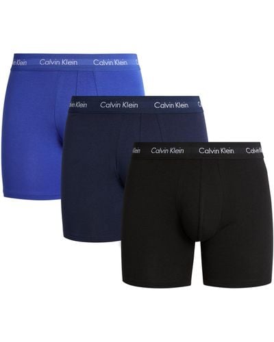 Calvin Klein Cotton Stretch Boxer Briefs (pack Of 3) - Blue