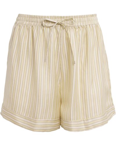 LeKasha Silk Striped Wensu Shorts - Natural