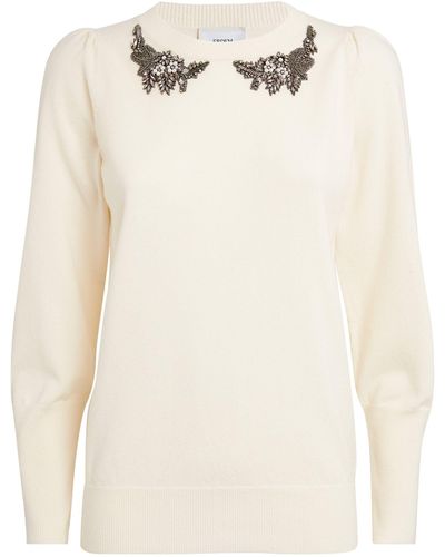 Erdem Wool-blend Embellished Colleen Sweater - White