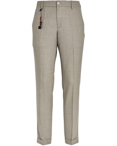 Marco Pescarolo Virgin Wool Drawstring Trousers - Grey