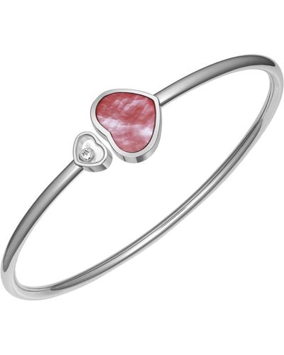Chopard White Gold And Diamond Naked Heart Foundation Bangle - Pink