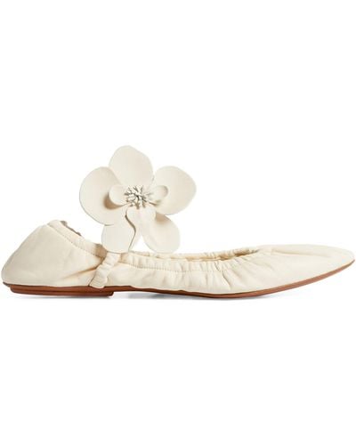 Zimmermann Leather Orchid Ballet Flats - White