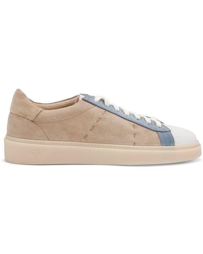 Eleventy Suede Low-top Sneakers - Natural