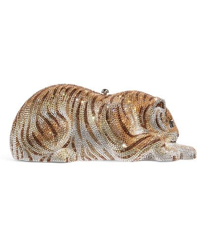 Judith Leiber Embellished Bengal Tiger Clutch - Metallic