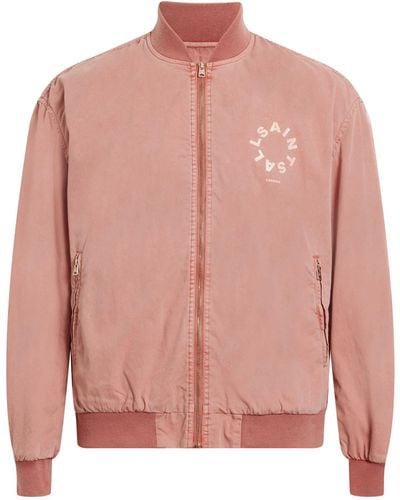 AllSaints Tierra Faded Bomber Jacket - Pink