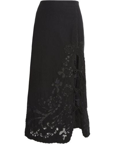 Sea Lace Baylin Midi Skirt - Black