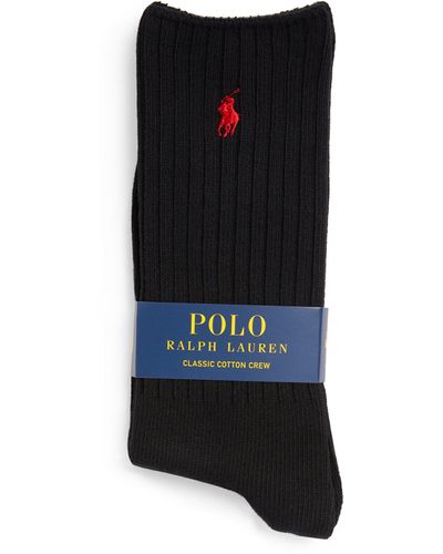 Polo Ralph Lauren Cotton-blend Classic Crew Socks - Black