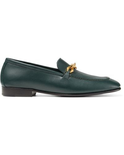 Jimmy Choo Diamond Tilda Leather Loafers - Green