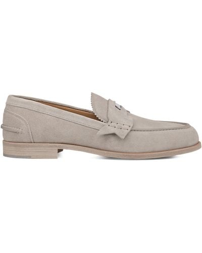 Christian Louboutin Penny Suede Loafers - Grey