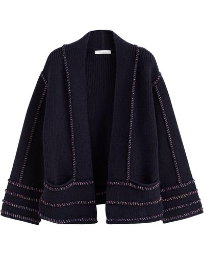 Chinti & Parker Knitted Contrast-trim Jacket - Blue