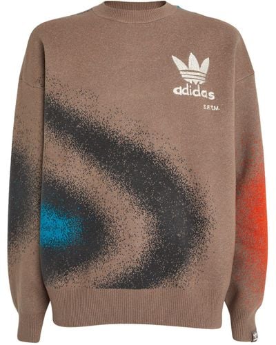 adidas X Song For The Mute Spray Print Jumper - Brown