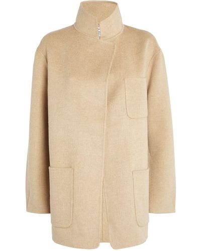 Totême Wool High-neck Jacket - Natural