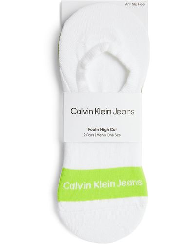 Calvin Klein Footie High Cut Socks (pack Of 2) - White