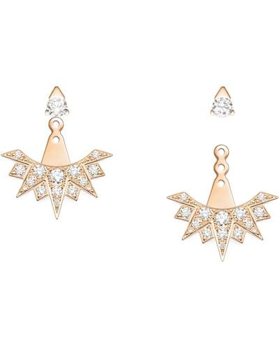 Piaget Rose Gold And Diamond Sunlight Earrings - Metallic