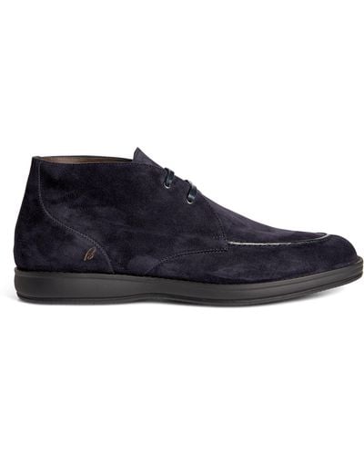 Brioni Suede Ankle Boots - Blue