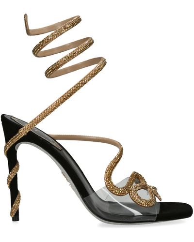 Rene Caovilla Embellished Snake Sandals 105 - Black