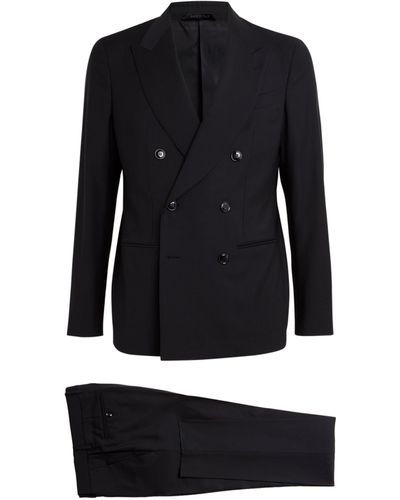 Giorgio Armani Wool Double-breasted Two-piece Suit - Black