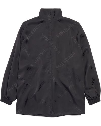 Balenciaga Jacquard-logo Fluid Track Jacket - Black
