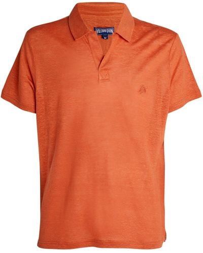 Vilebrequin Linen Polo Shirt - Orange